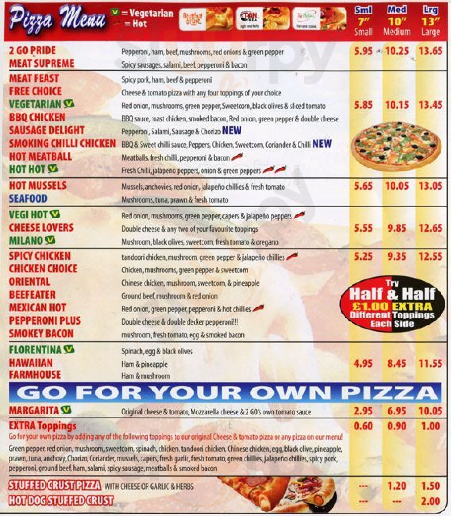 Pizza & Chicken 2 Go Sutton Menu - 1