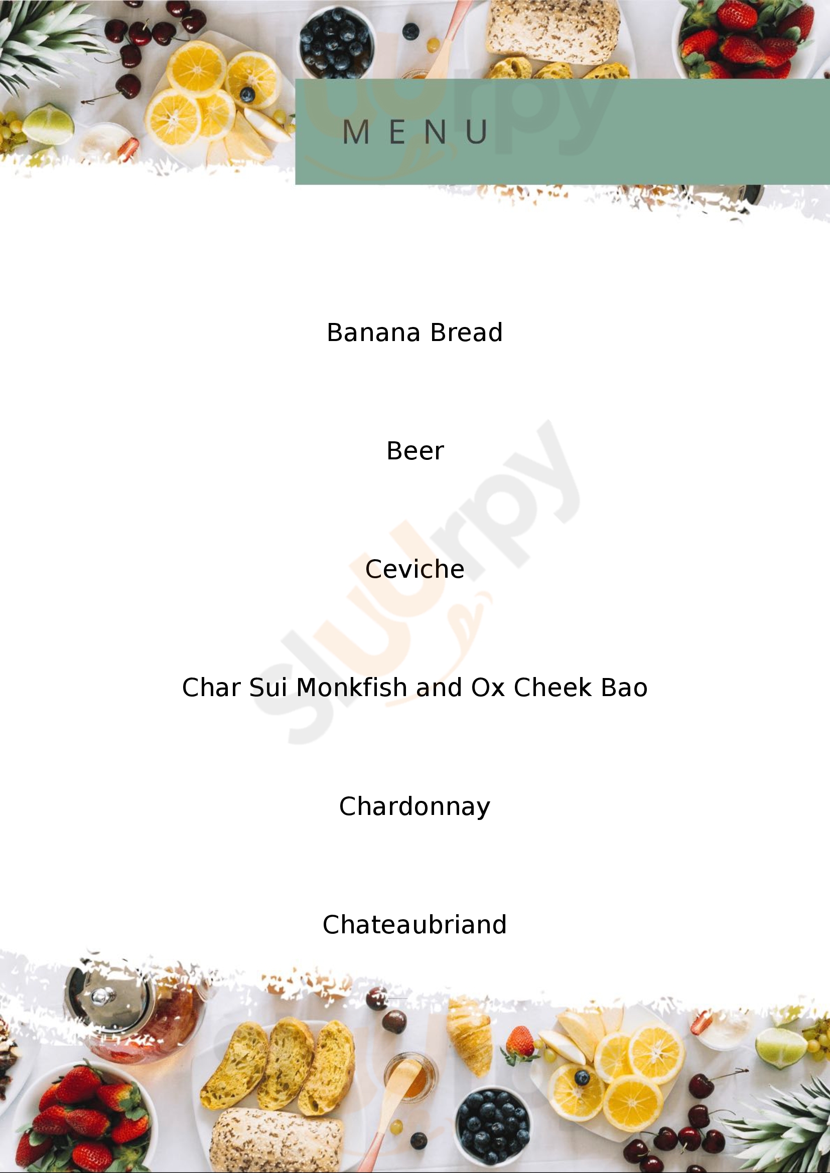 Launay's Edwinstowe Menu - 1