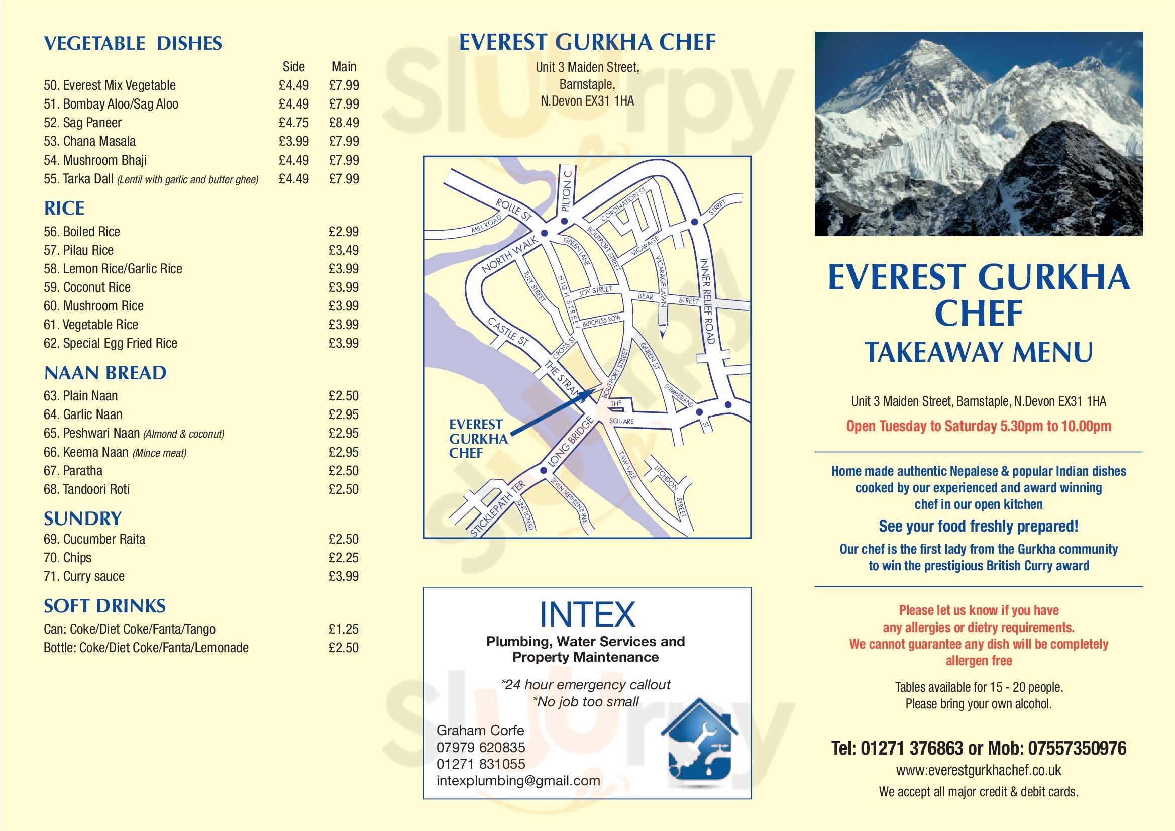 Everest Gurkha Chef Barnstaple Menu - 1
