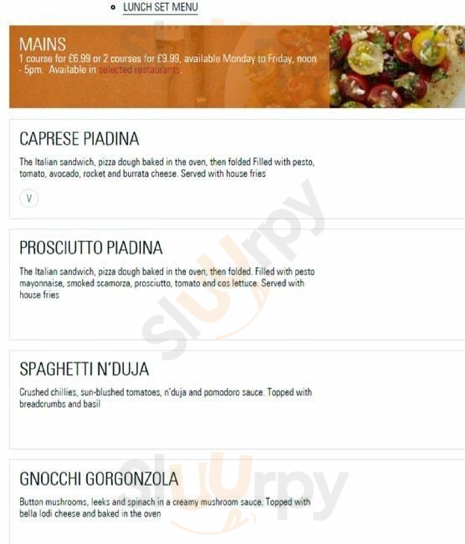 Prezzo Enfield Menu - 1