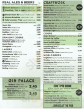 The Moon Under Water menu