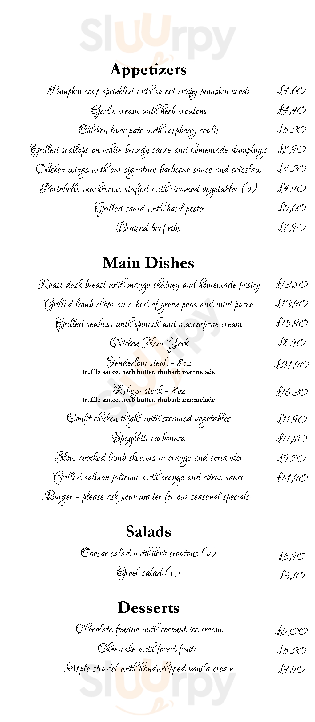 Lymedale Bar & Dine Newcastle-under-Lyme Menu - 1