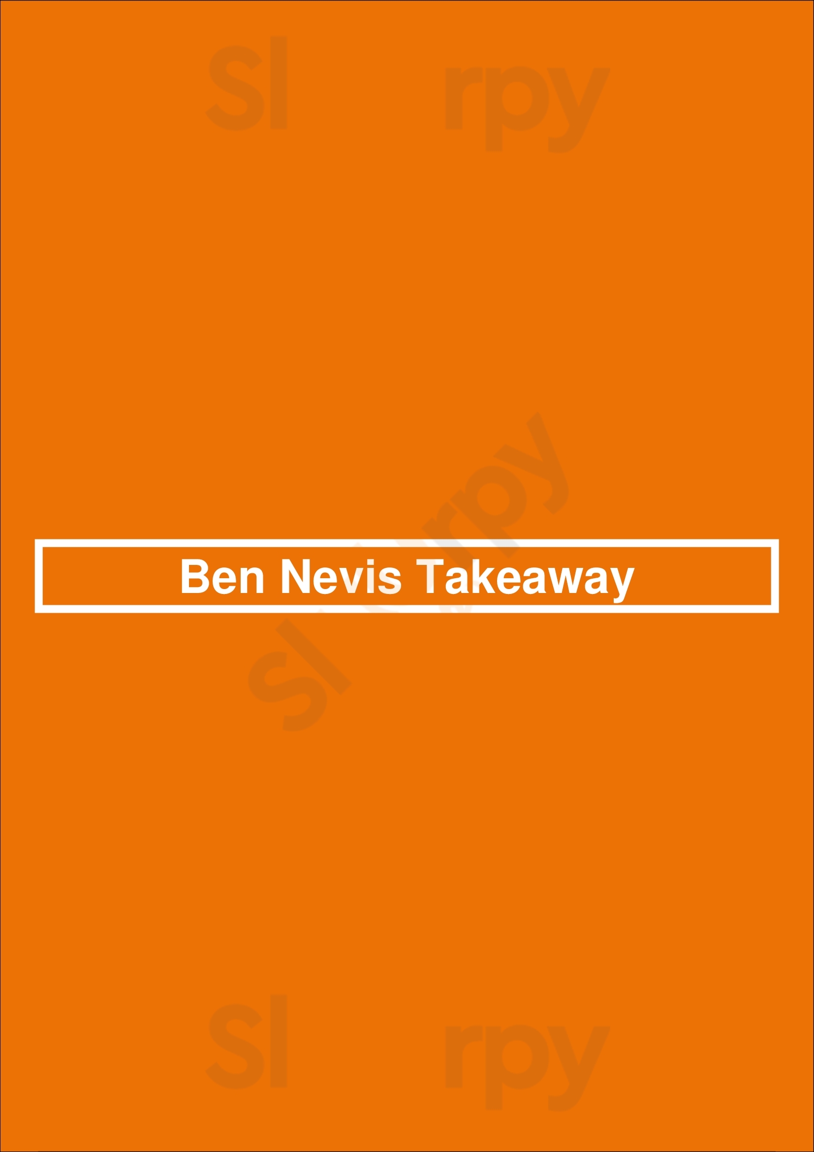 Ben Nevis Takeaway Fort William Menu - 1