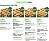Subway menu