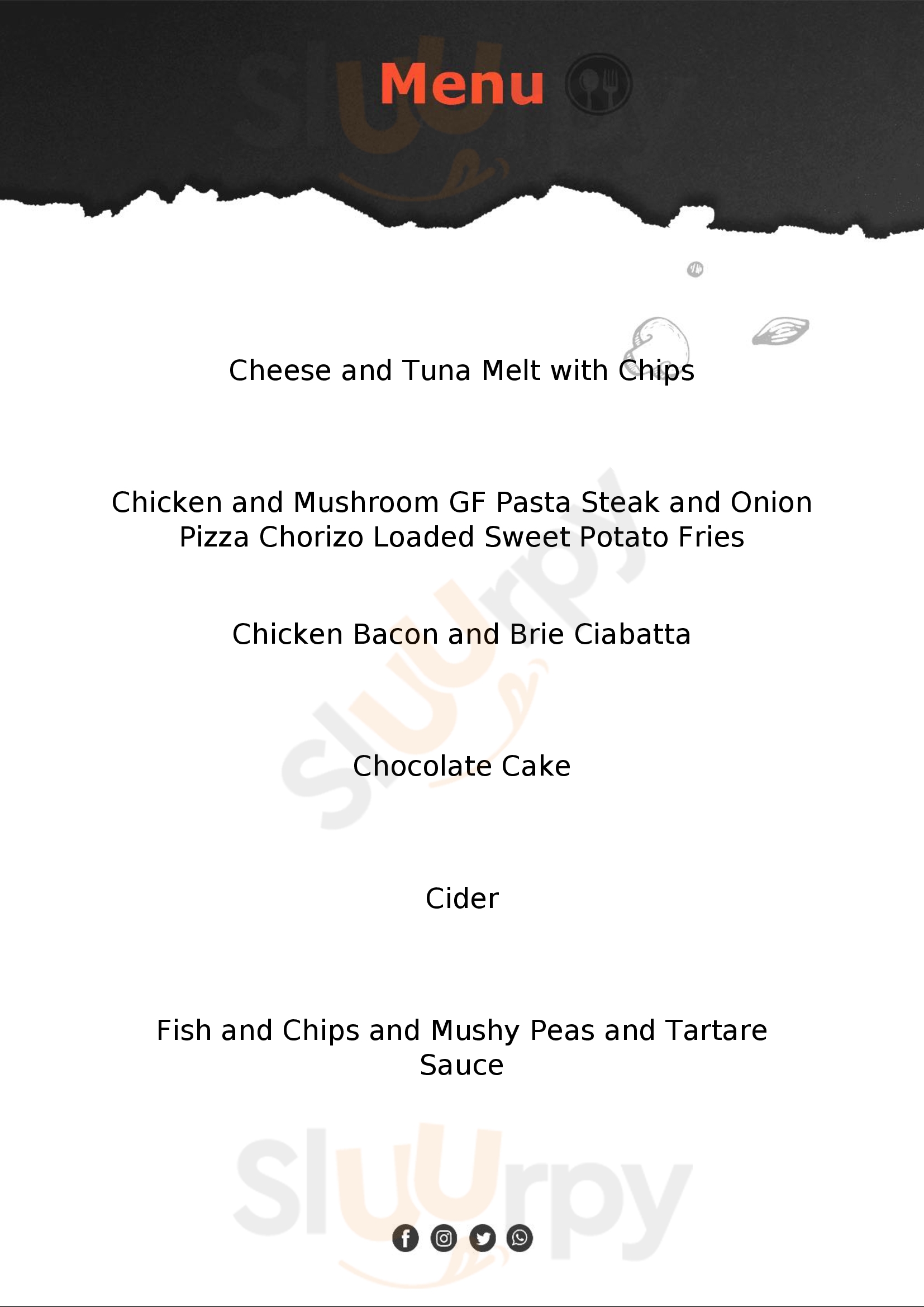 The Barge And Bottle Sleaford Menu - 1