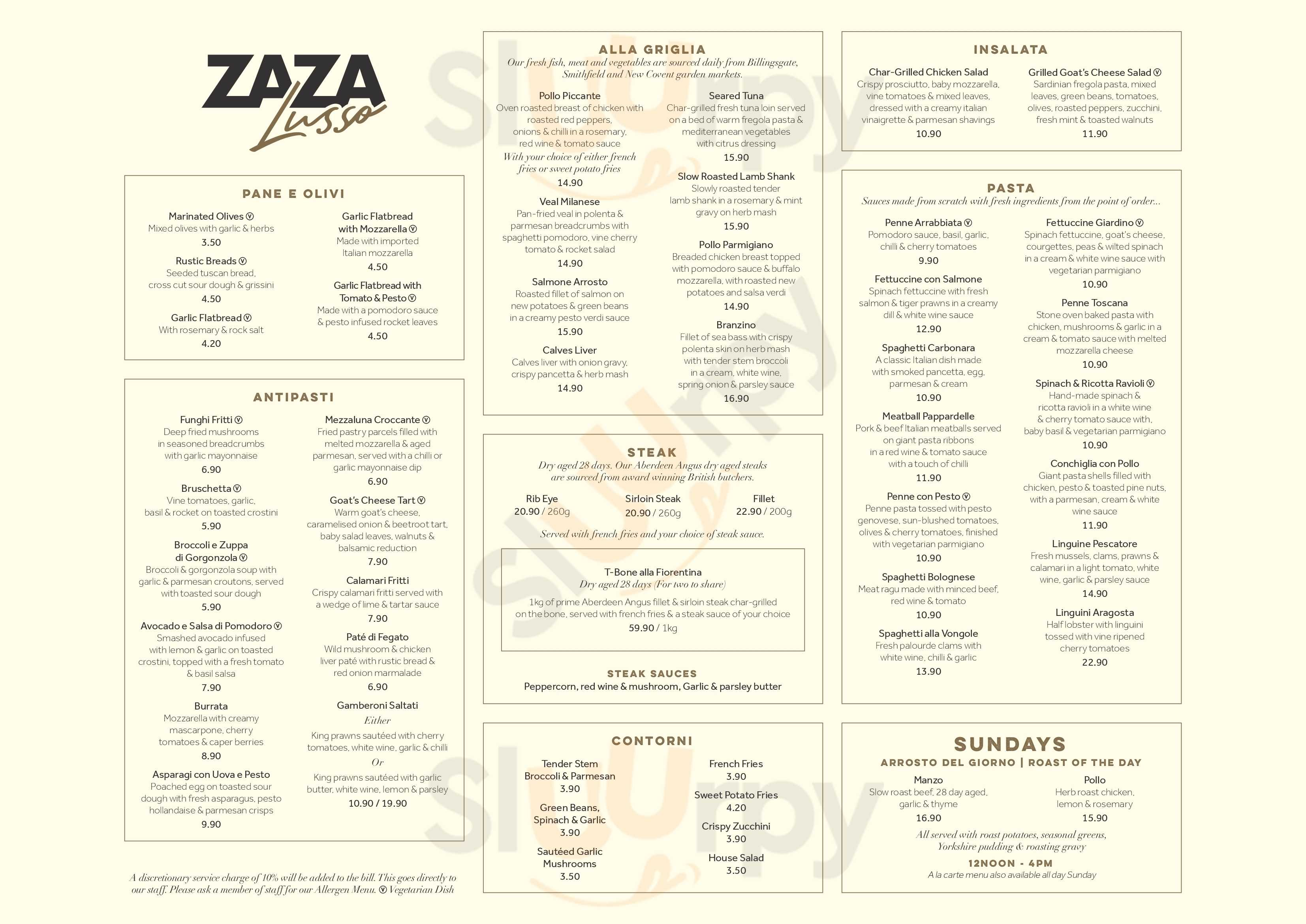 Zaza Amersham Menu - 1