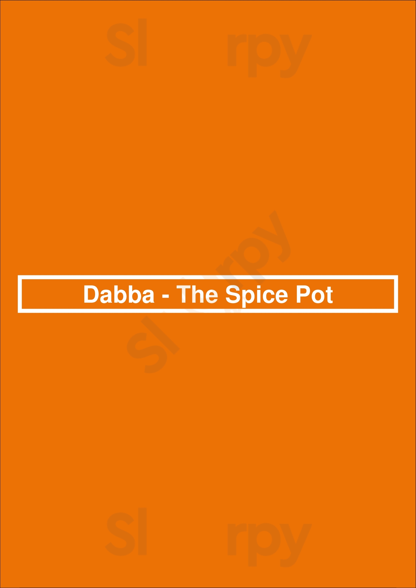 Dabba - The Spice Pot Hythe Menu - 1