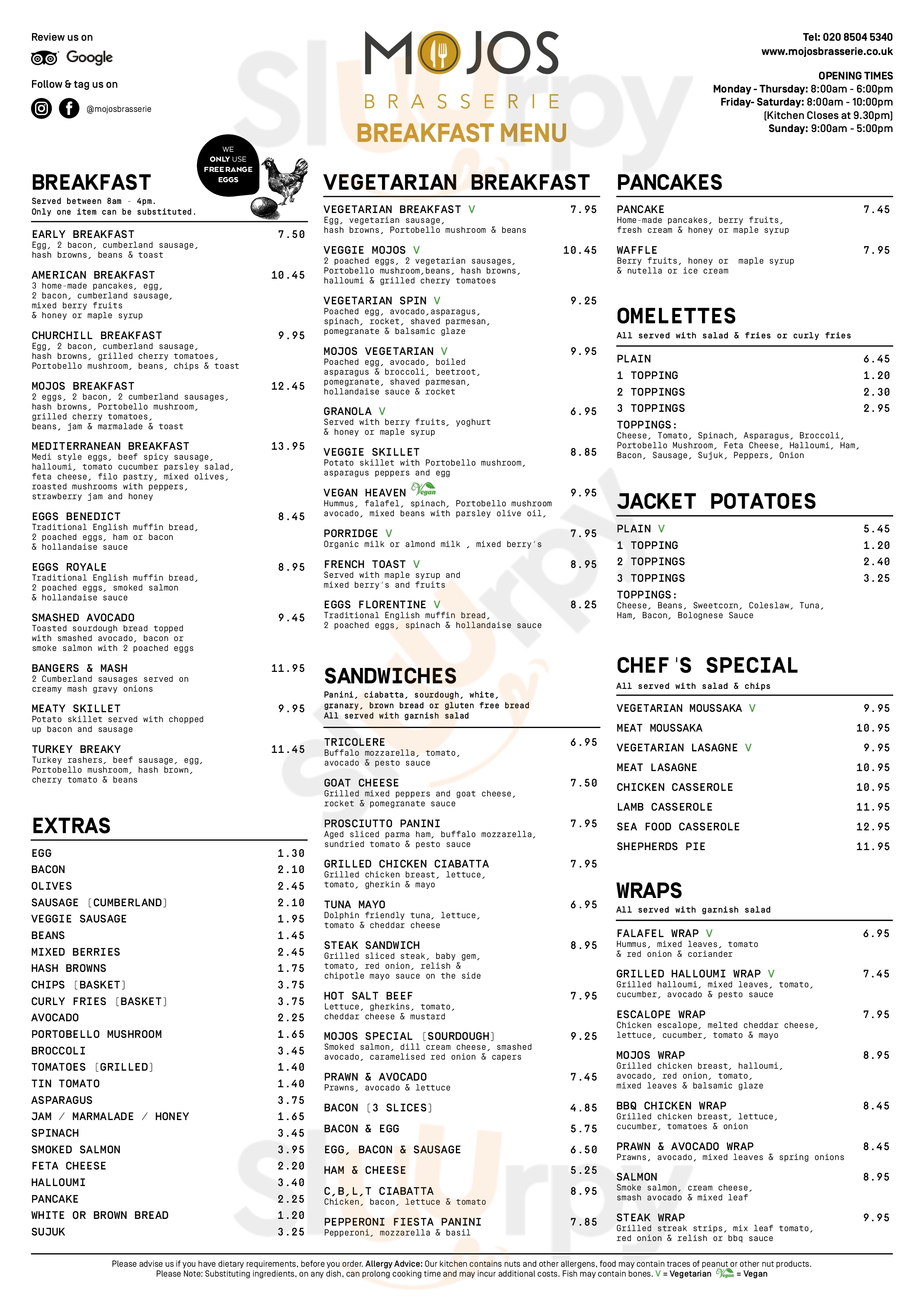 Mojos Brasserie Woodford Menu - 1