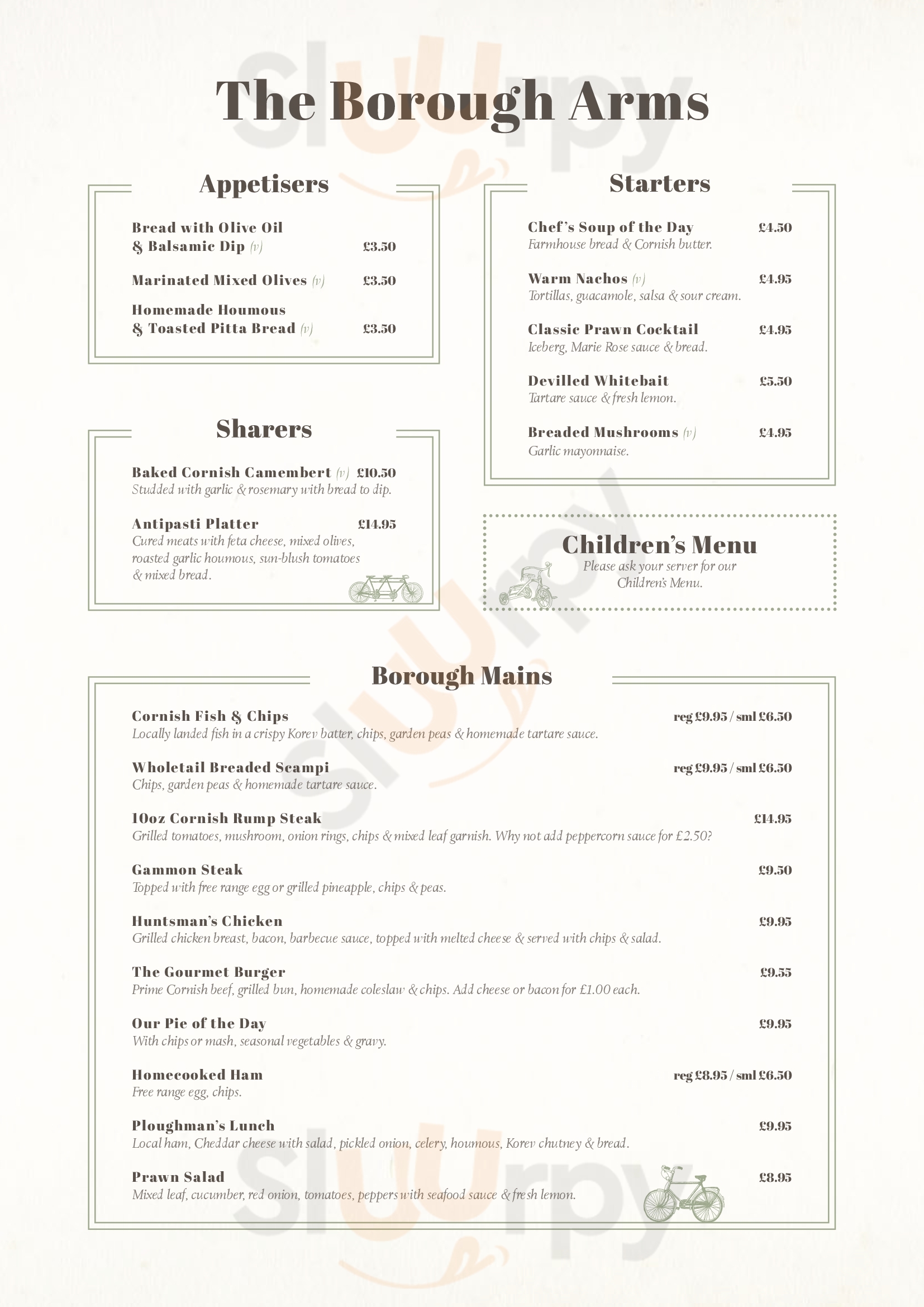 Borough Arms Menù Bodmin Main Menu Sluurpy 