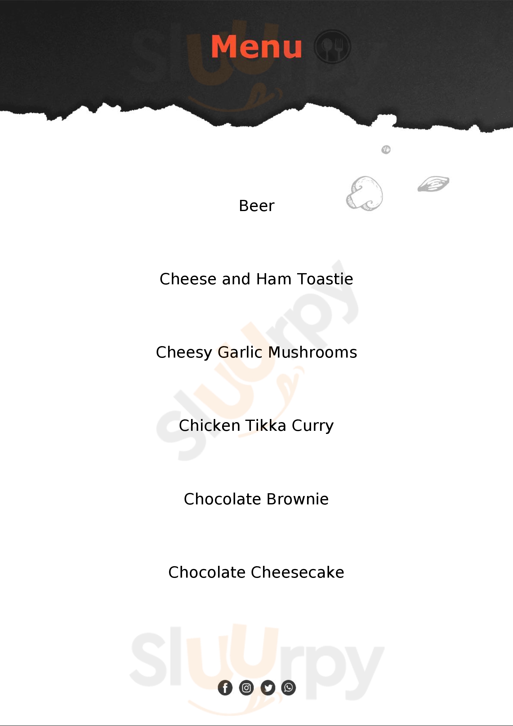 The Halfway House Swadlincote Menu - 1