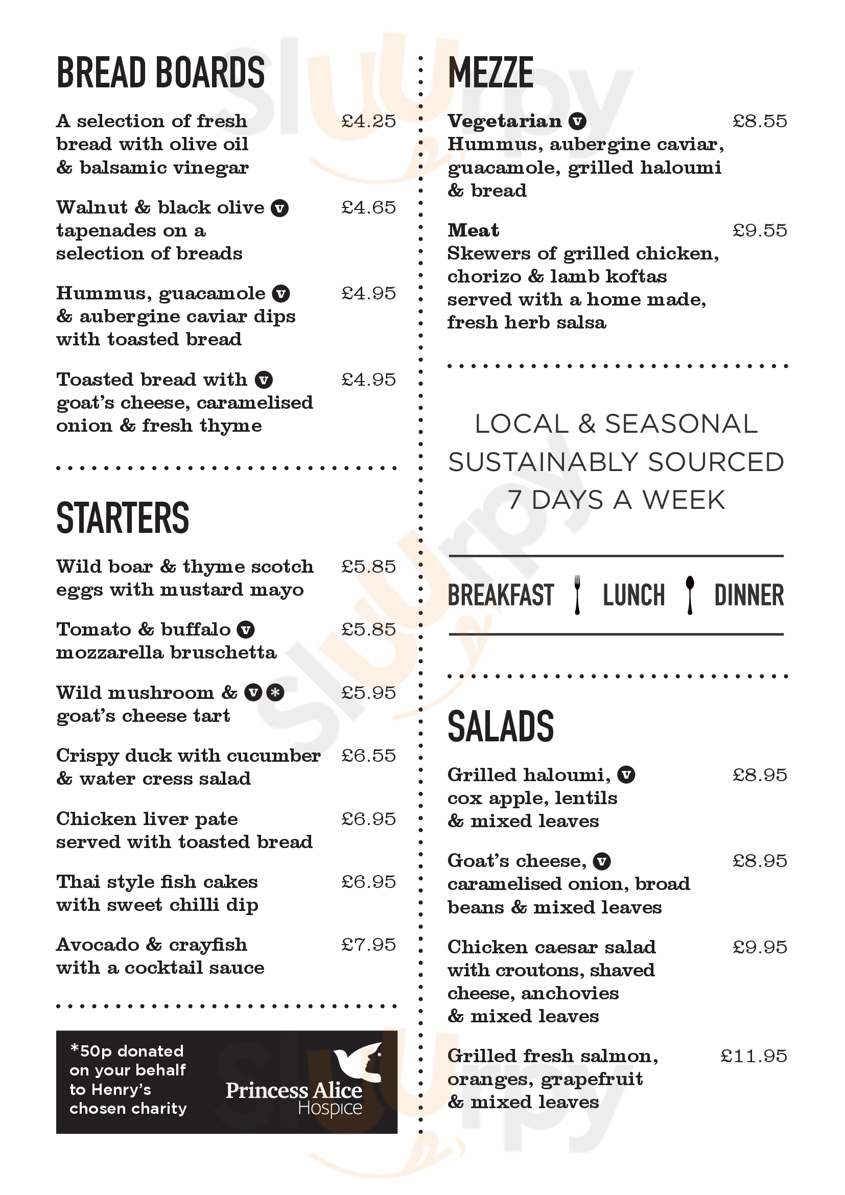 Henry's Kitchen East Molesey Menu - 1