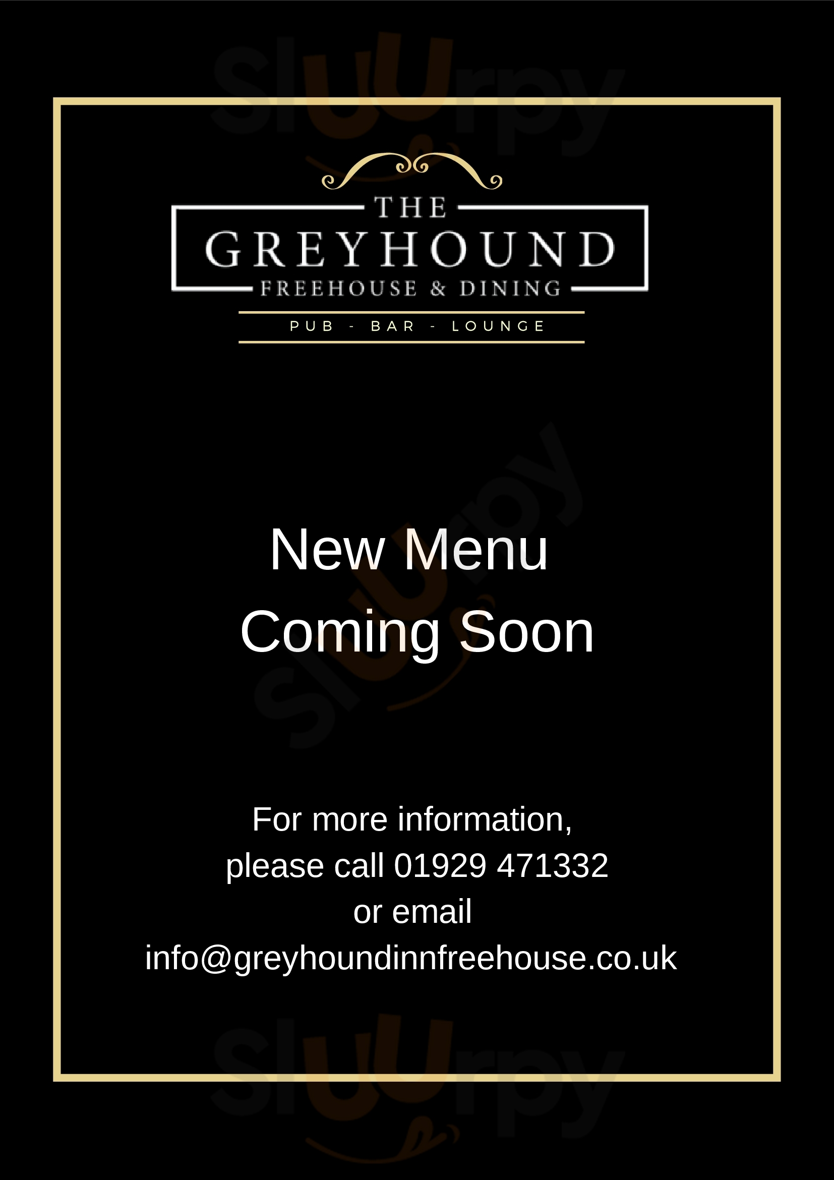 The Greyhound Freehouse & Dining Winterborne Kingston Menu - 1