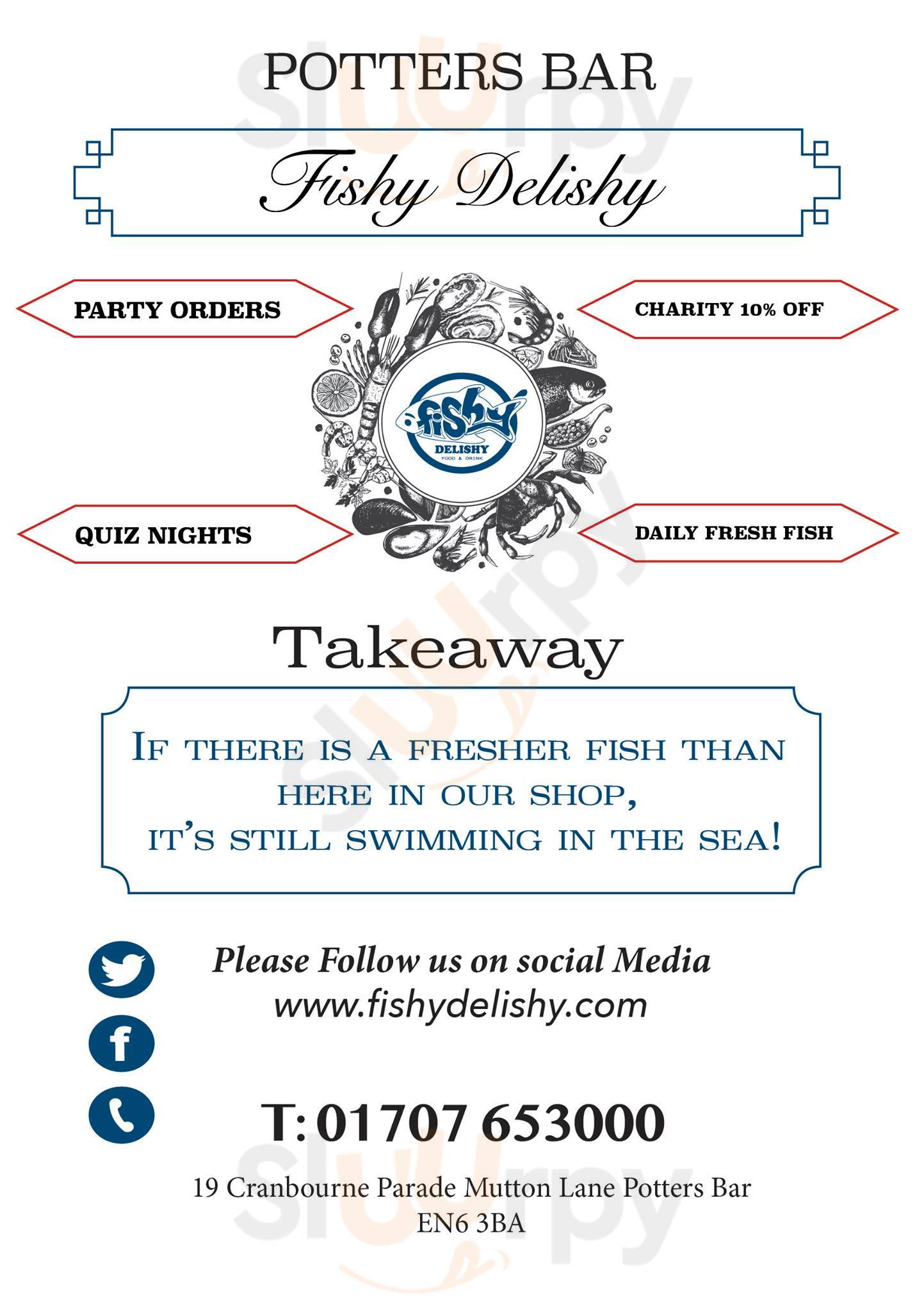 Fishy Delishy Takeaway Potters Bar Potters Bar Menu - 1