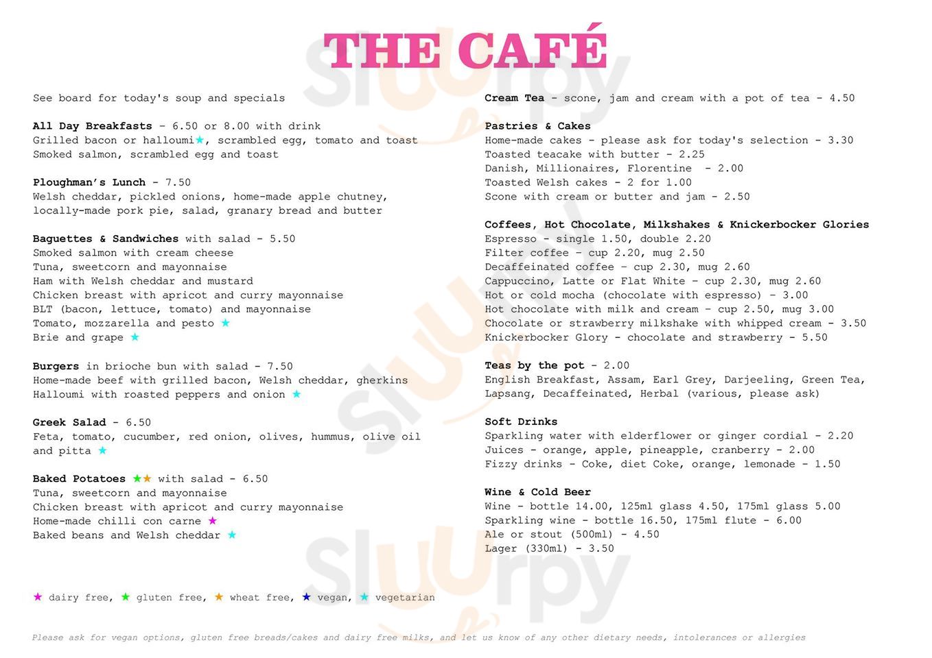 The Cafe Brecon Menu - 1