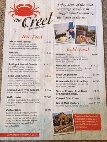 The Creel Seafood Bar Fionnphort Menu - 1