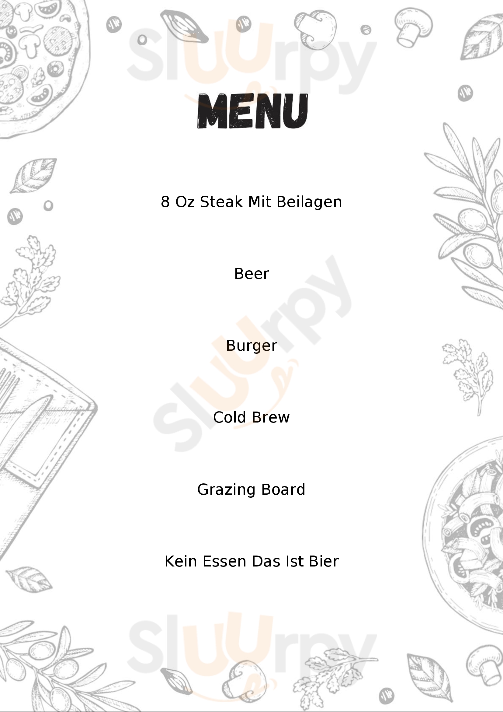 The Red Cow Sandwich Menu - 1