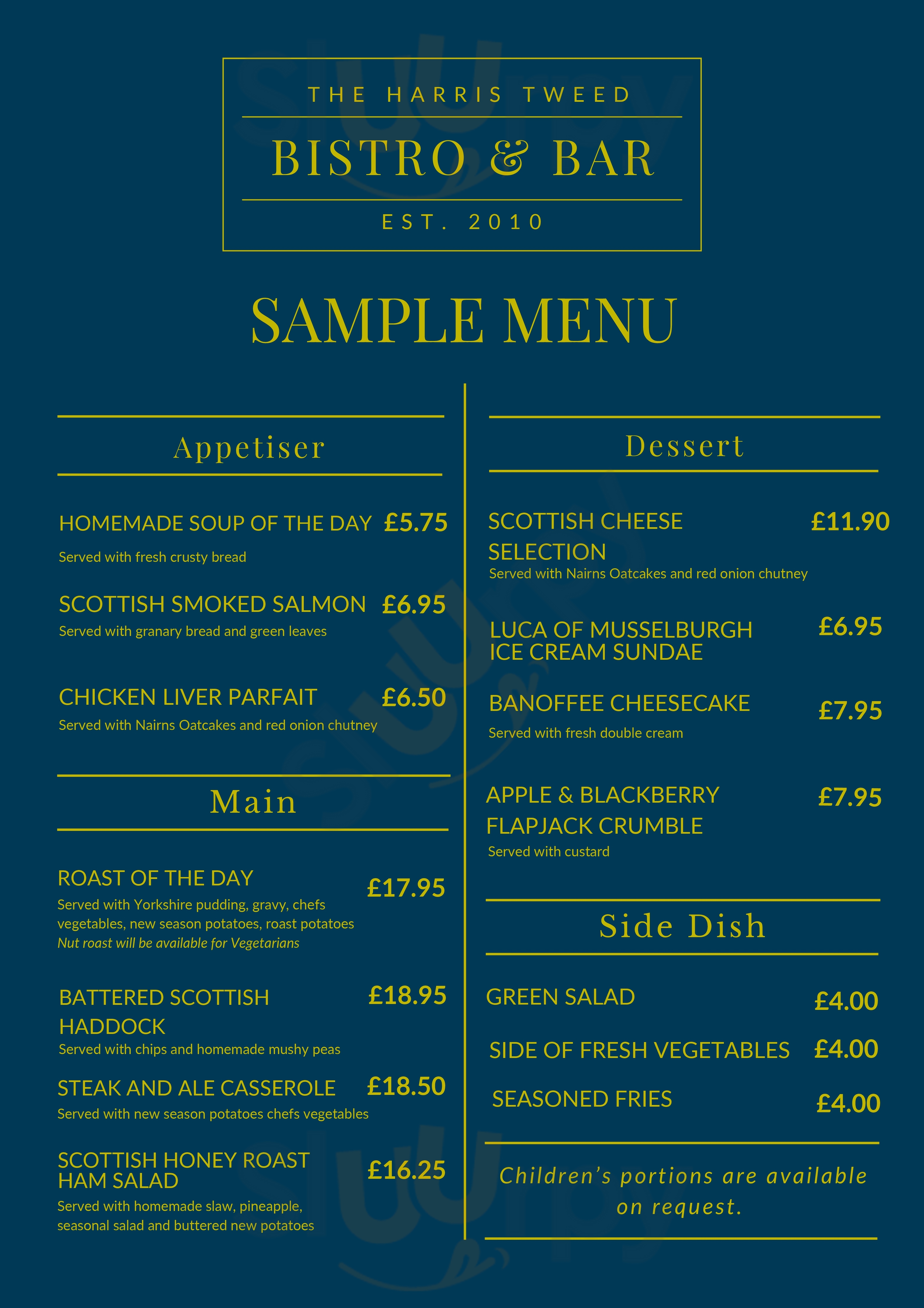 The Bistro Musselburgh Menu - 1