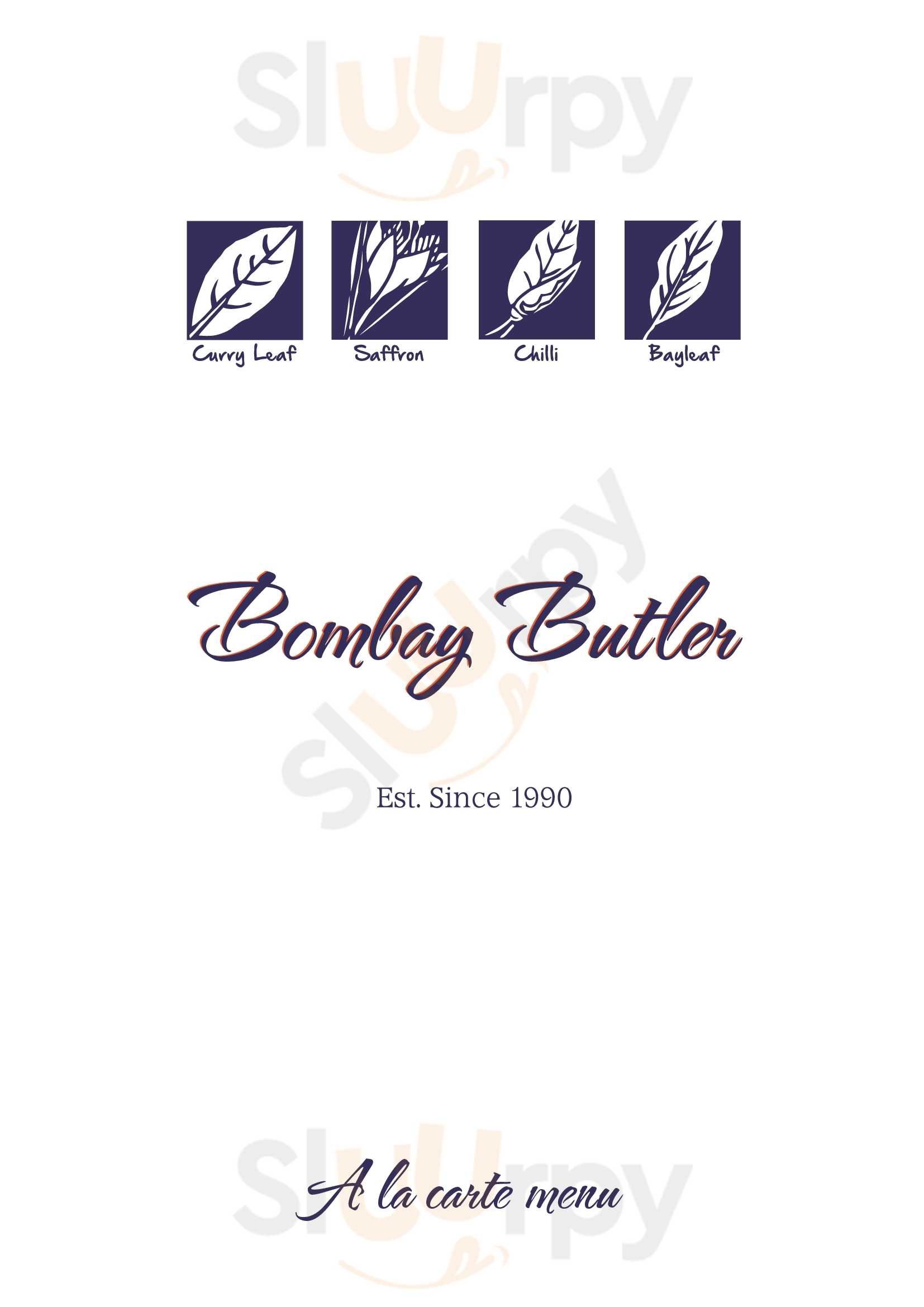 Bombay Butler Stansted Mountfitchet Menu - 1