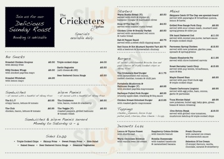 The Cricketers Addlestone Menu prices restaurant rating