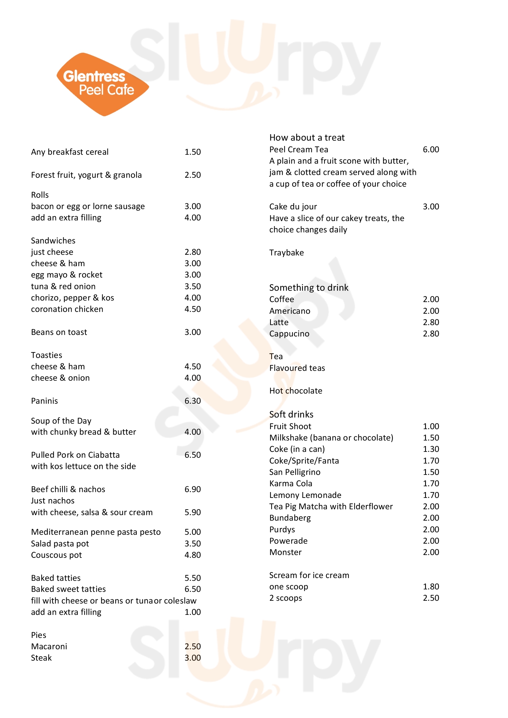 Glentress Peel Cafe Peebles Menu - 1