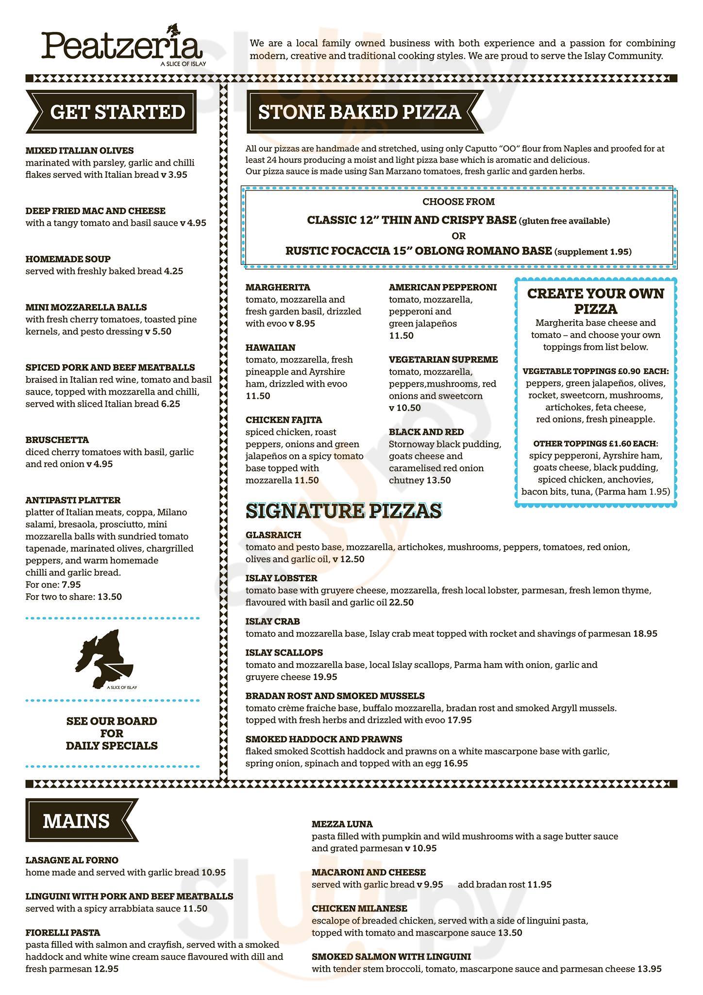 Peatzeria Bowmore Menu - 1