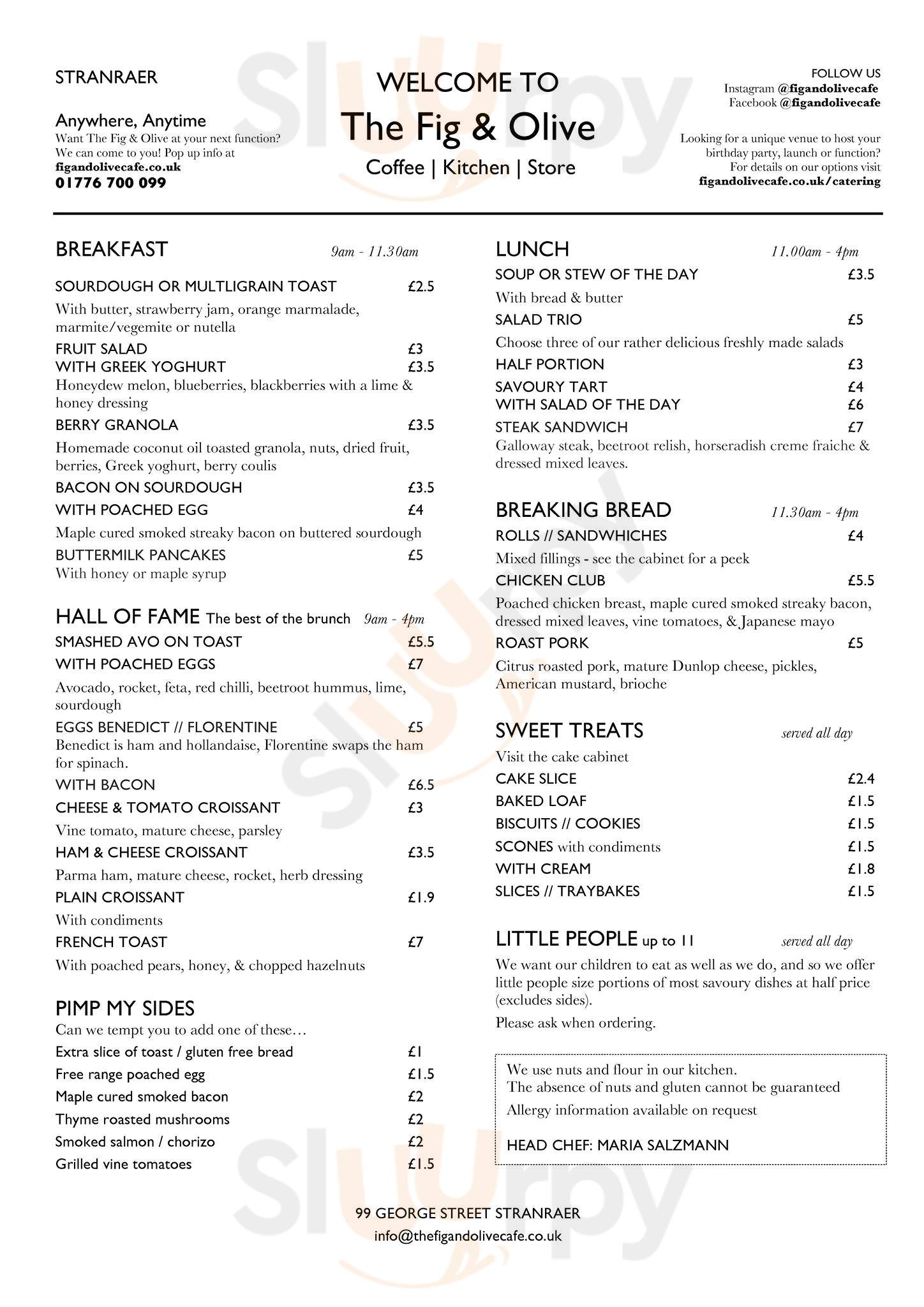 Fig & Olive Stranraer Menu - 1