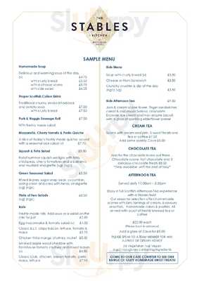 Stables Kitchen menu