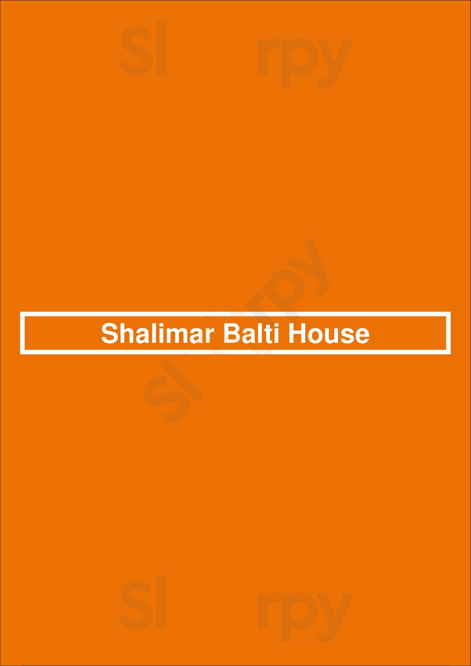 Shalimar Balti House Bourne Menu - 1