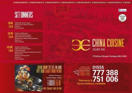 China Cuisine menu