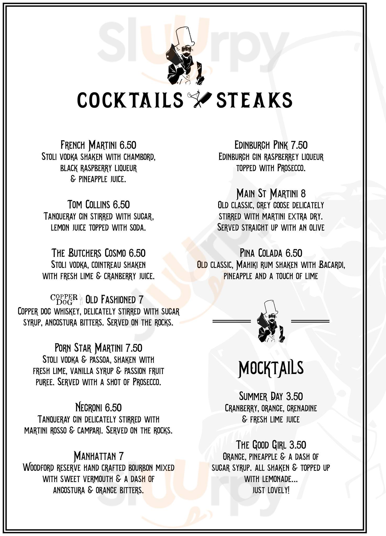 Cocktails & Steaks Glasgow Menu - 1