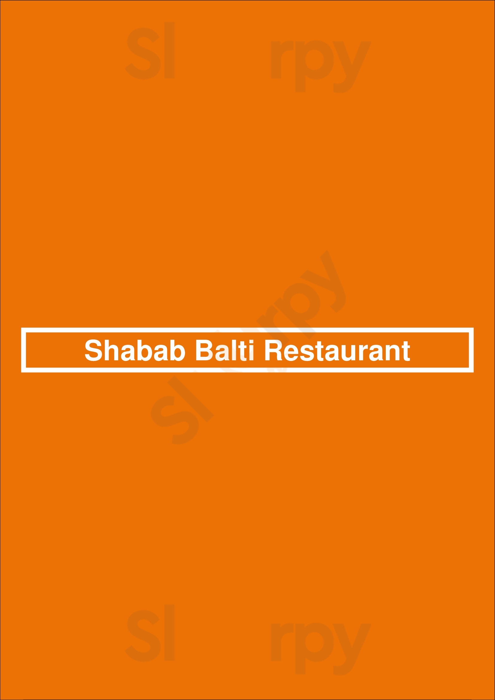 Shabab Balti Restaurant Wem Menu - 1