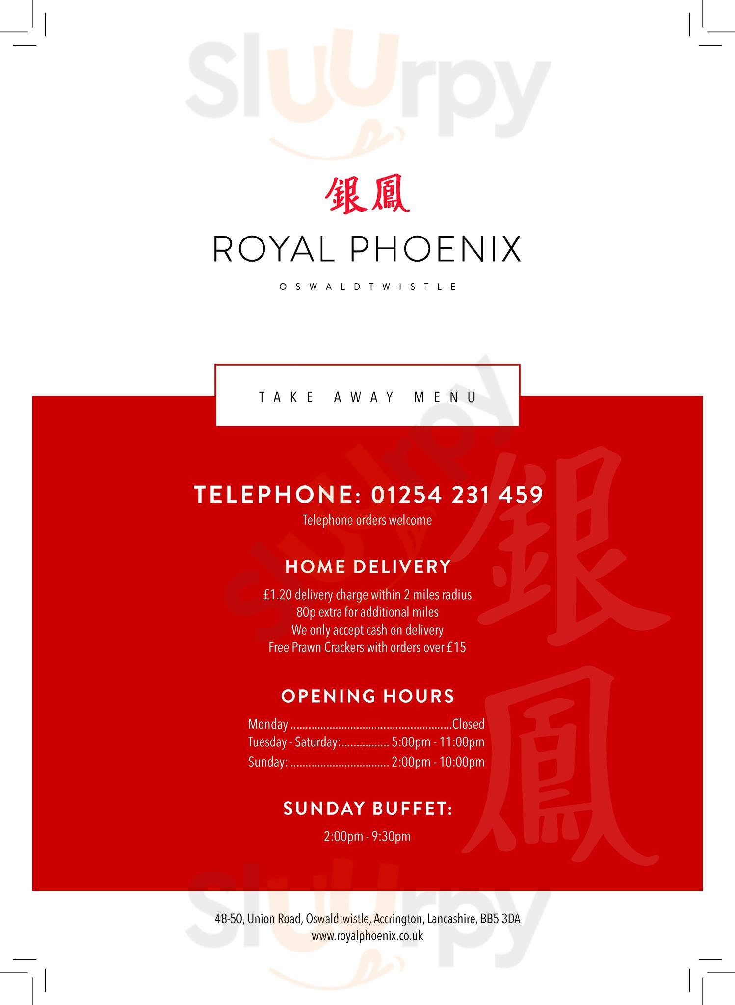 Royal Phoenix Oswaldtwistle Menu - 1