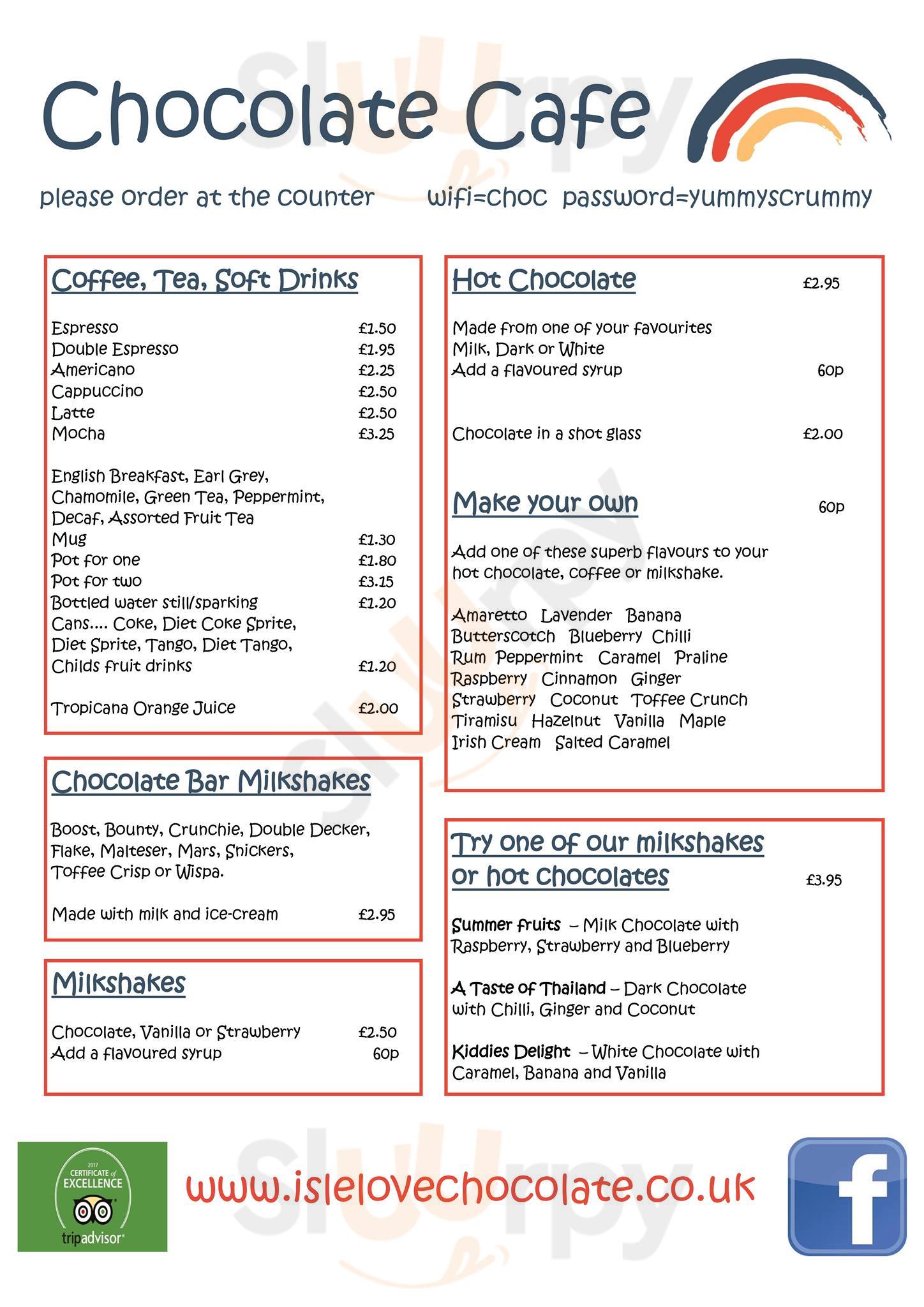 Chocolate Island Isle of Wight Menu - 1