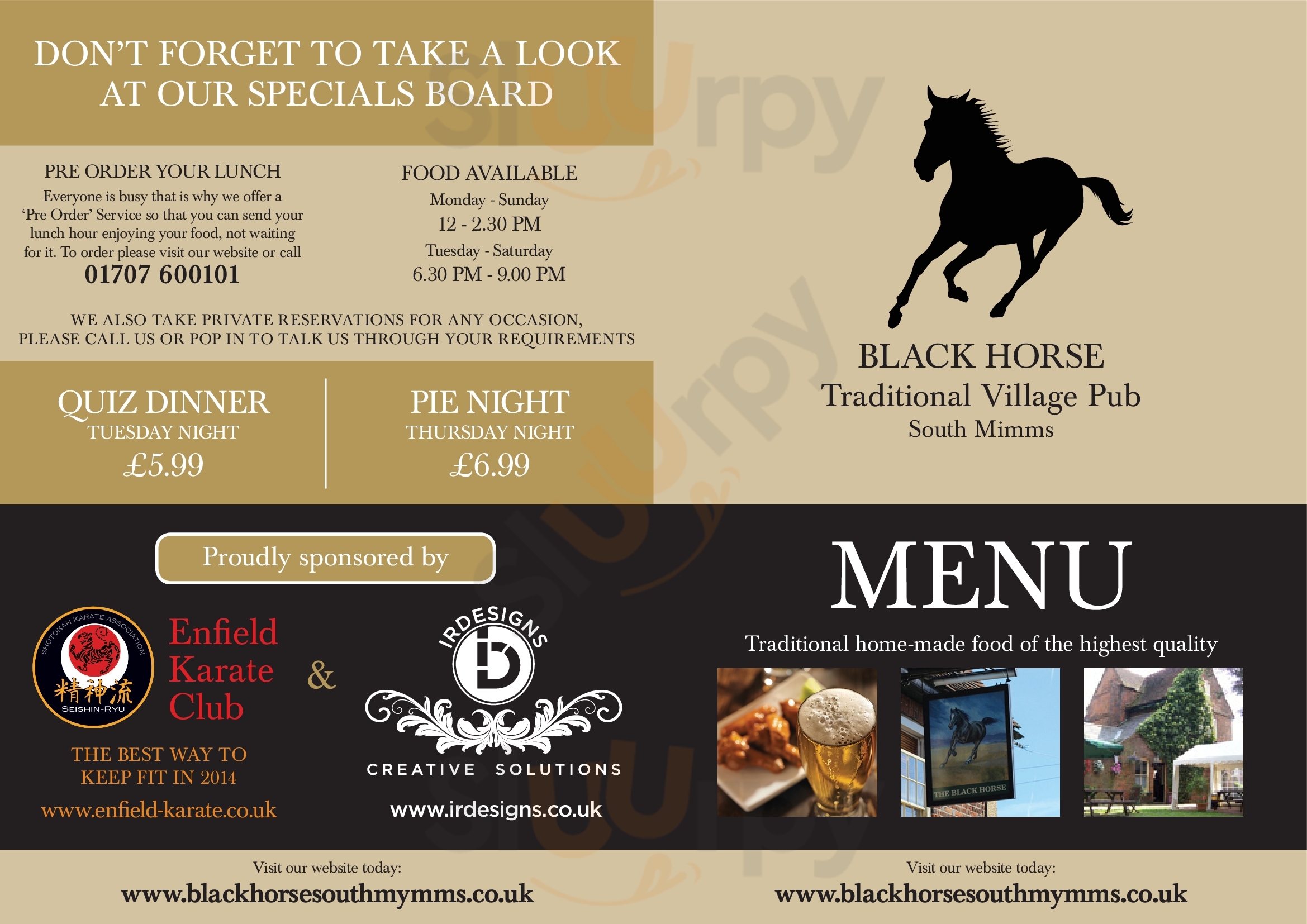 The Blackhorse Pub And Restaurent South Mimms Menu - 1