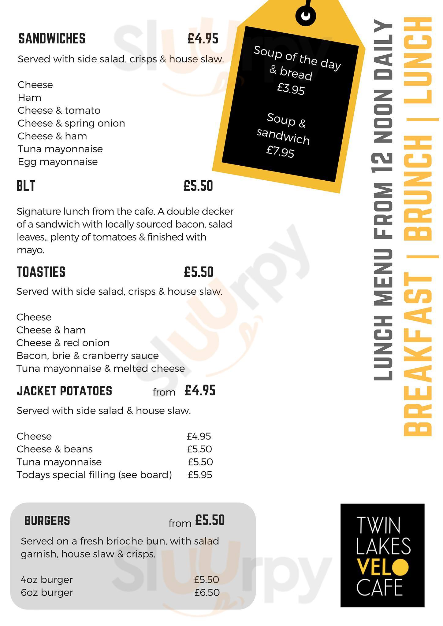 Twin Lakes Velo Cafe Croston Menu - 1