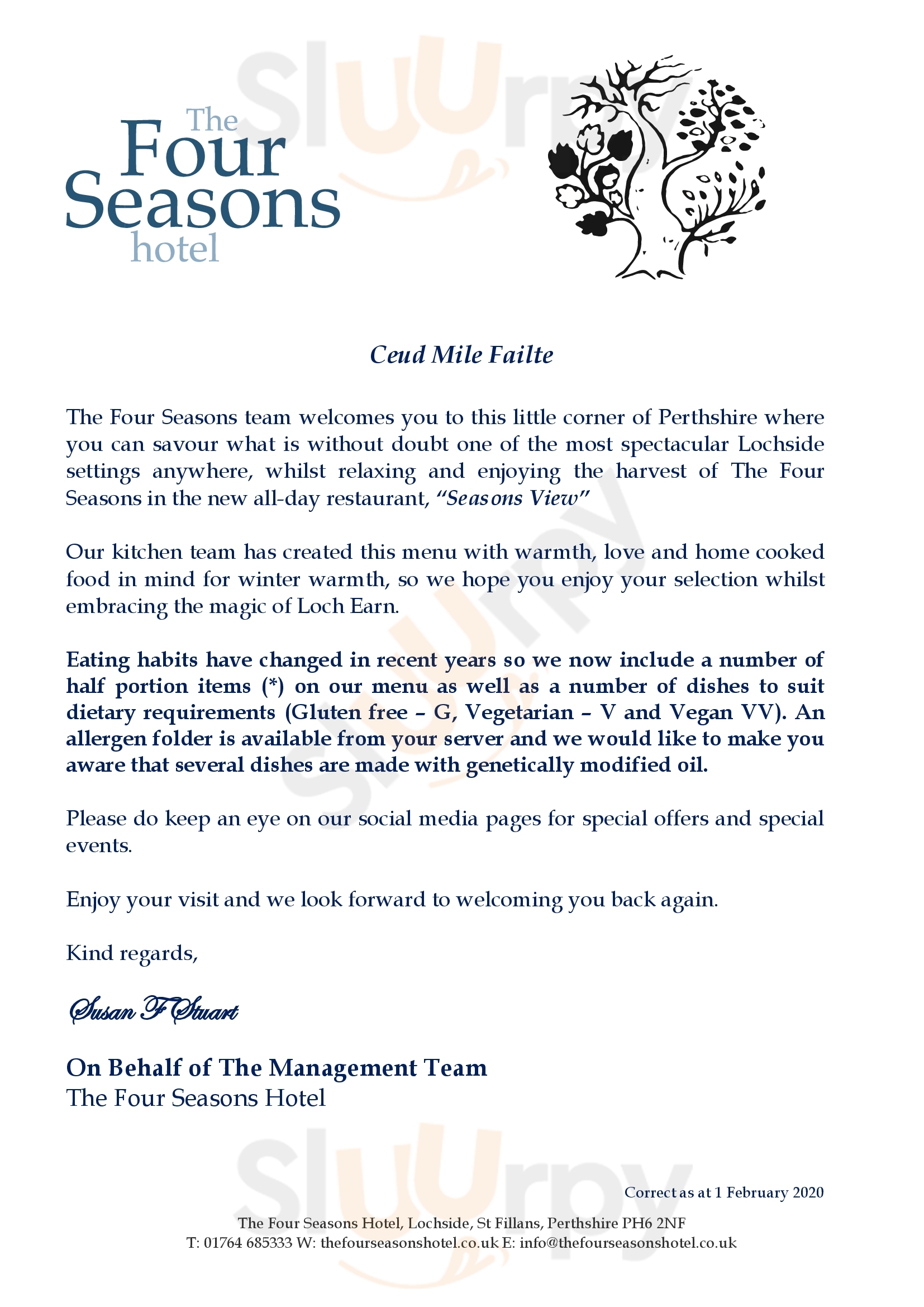 Meall Reamhar St Fillans Menu - 1