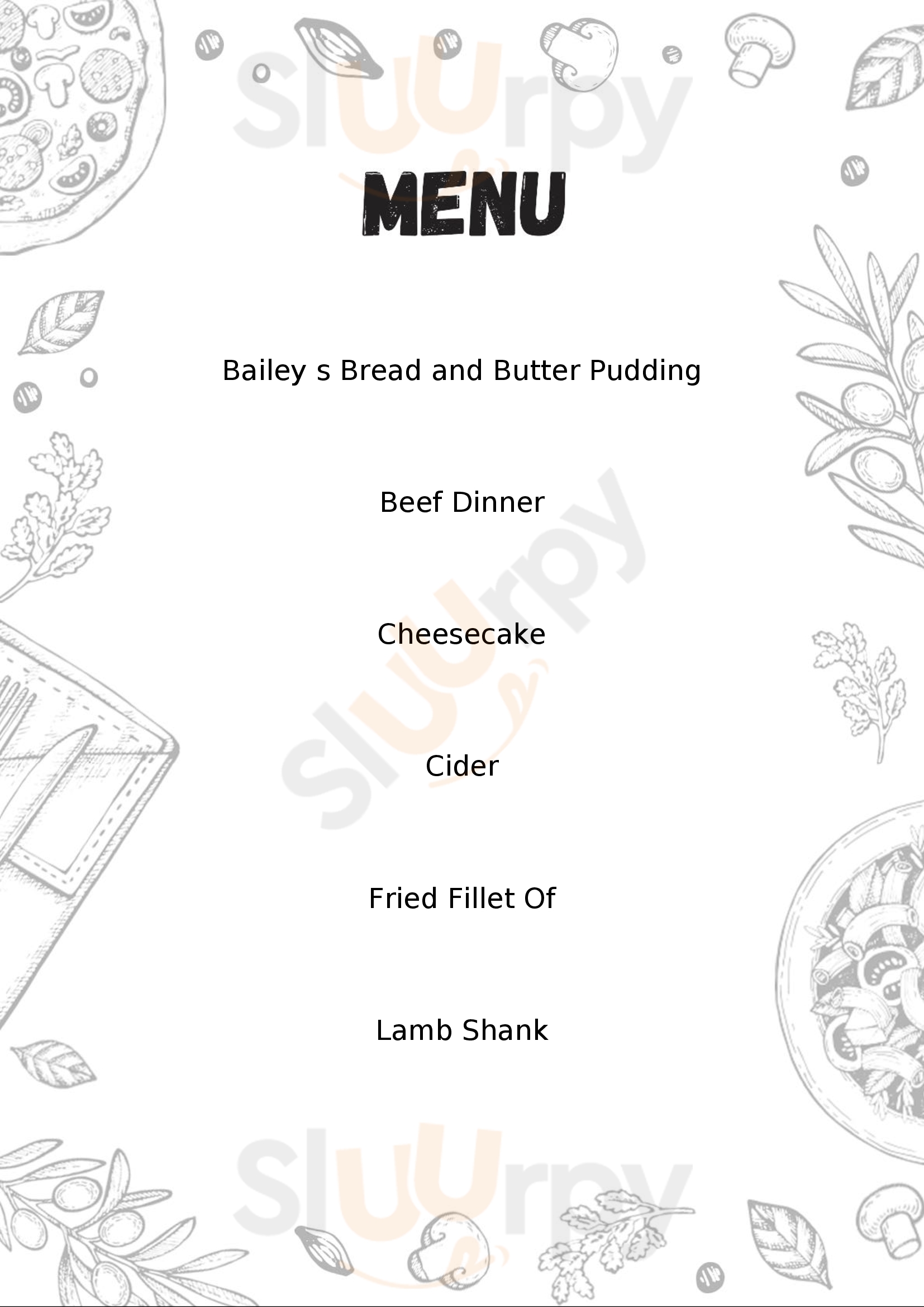 The Red Cow Werrington Menu - 1