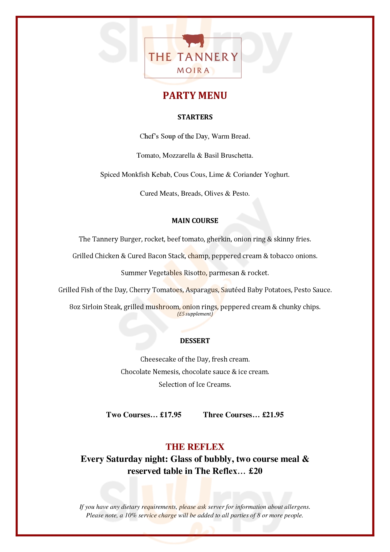 Main Menu - The Tannery