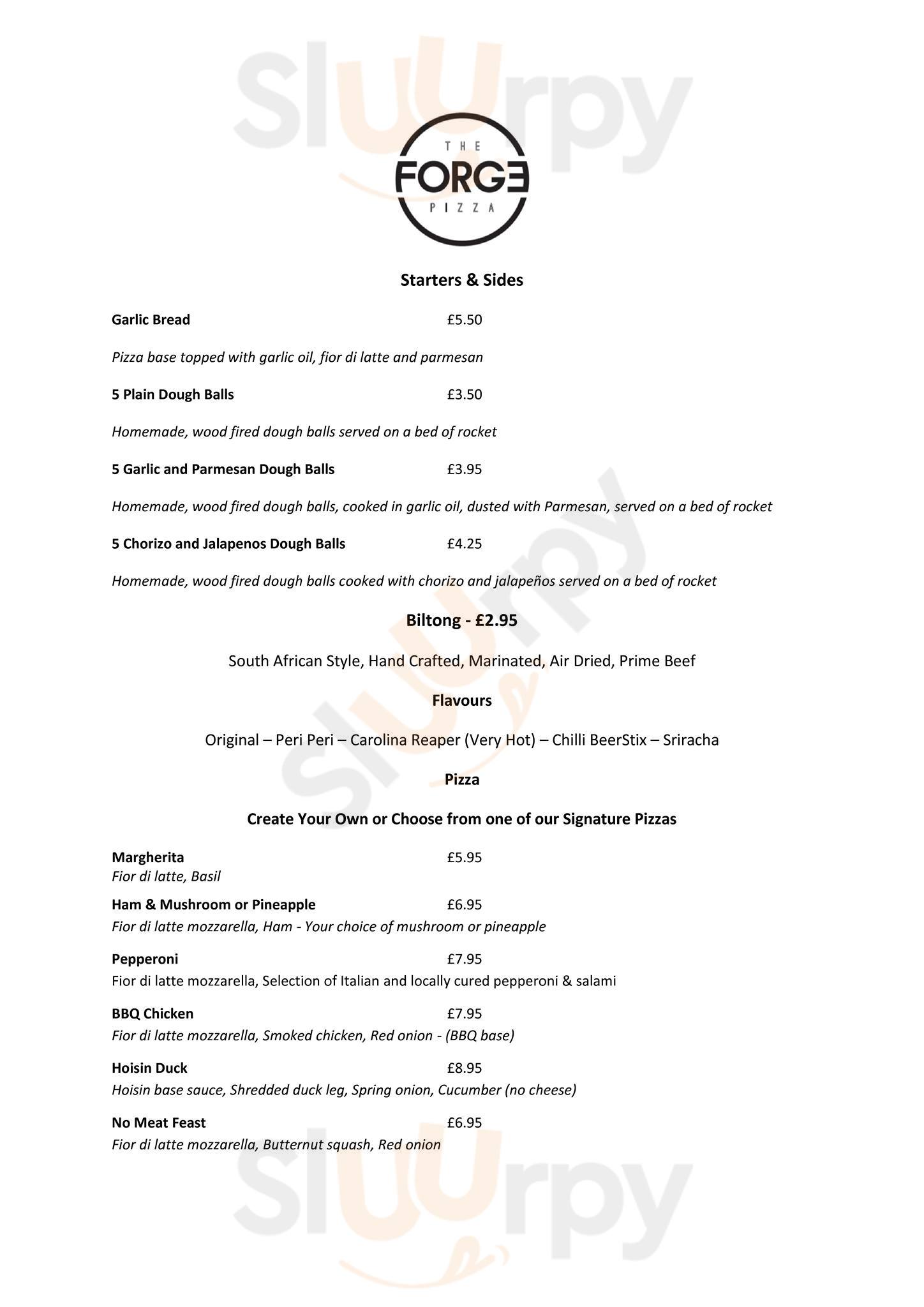 The Forge Wood Fired Kitchen Blidworth Menu - 1