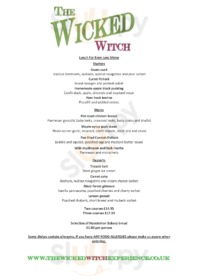 The Wicked Witch menu