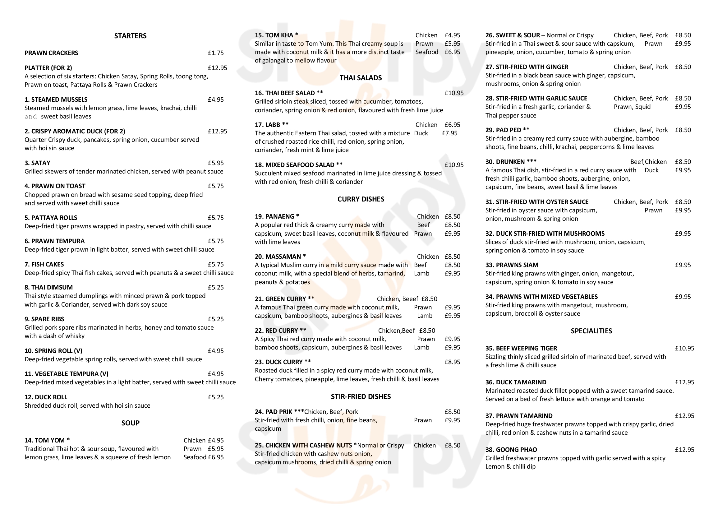 The Barley Mow West Horsley Menu - 1