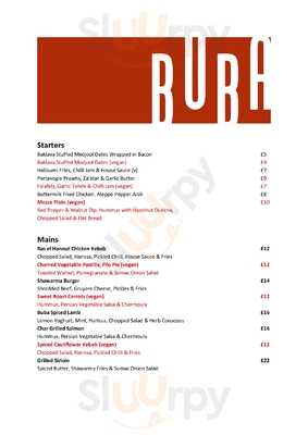 Buba - Belfast menu