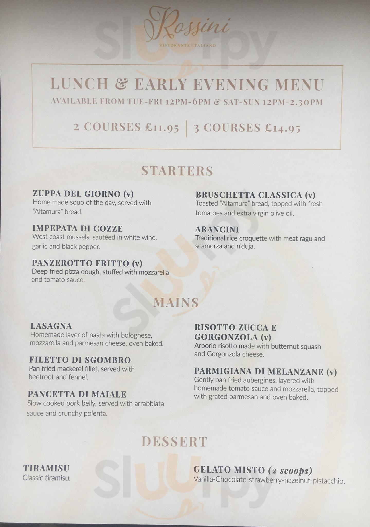 Rossini Glasgow Menu - 1