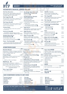 Boston Tea Party Gloucester Road menu
