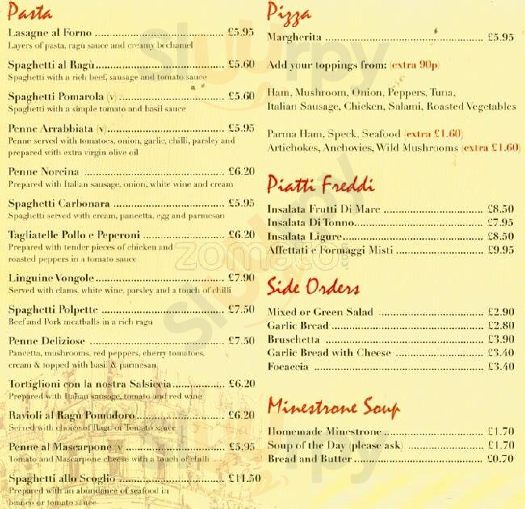 Sarti Glasgow Menu - 1