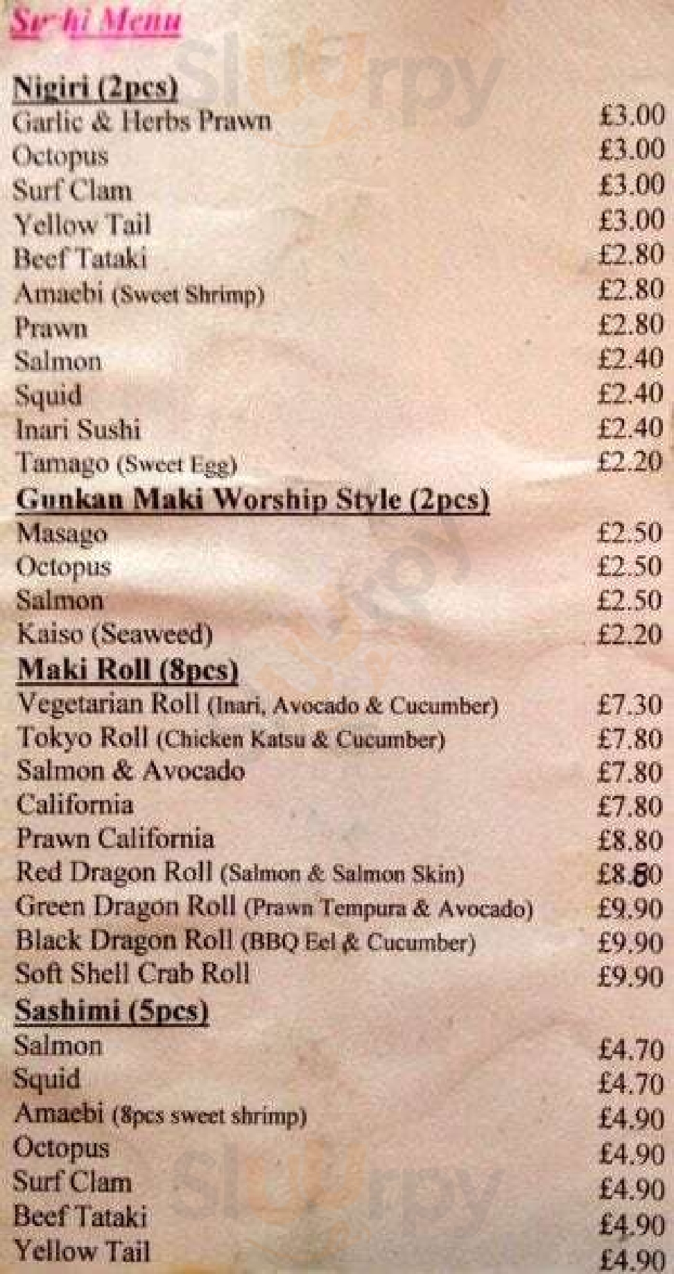 Maki And Ramen Sushi Bar Edinburgh Menu - 1