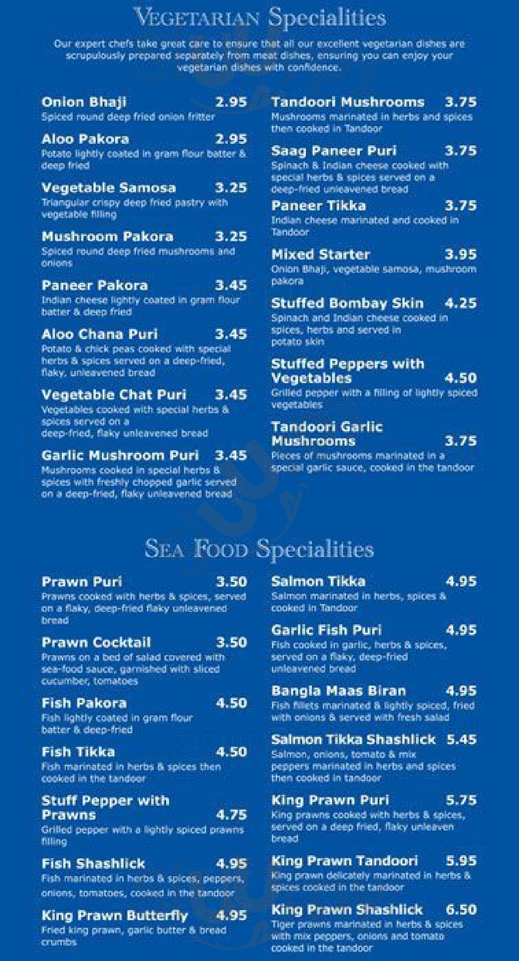 Blue Bay Restaurant Whitefield Menu - 1