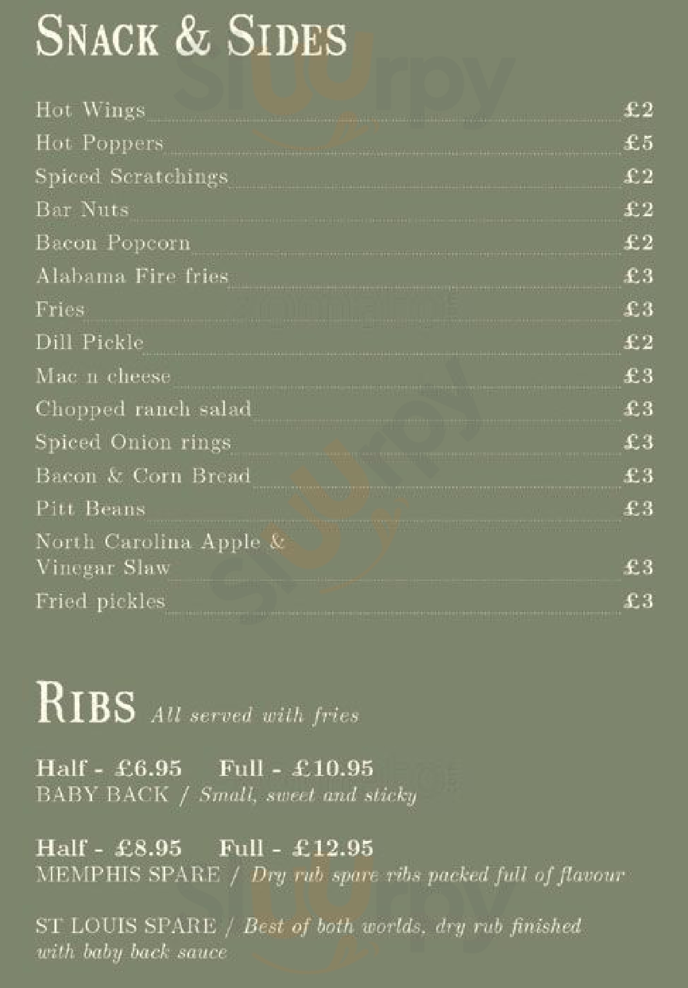 The Bakehouse Glasgow Menu - 1