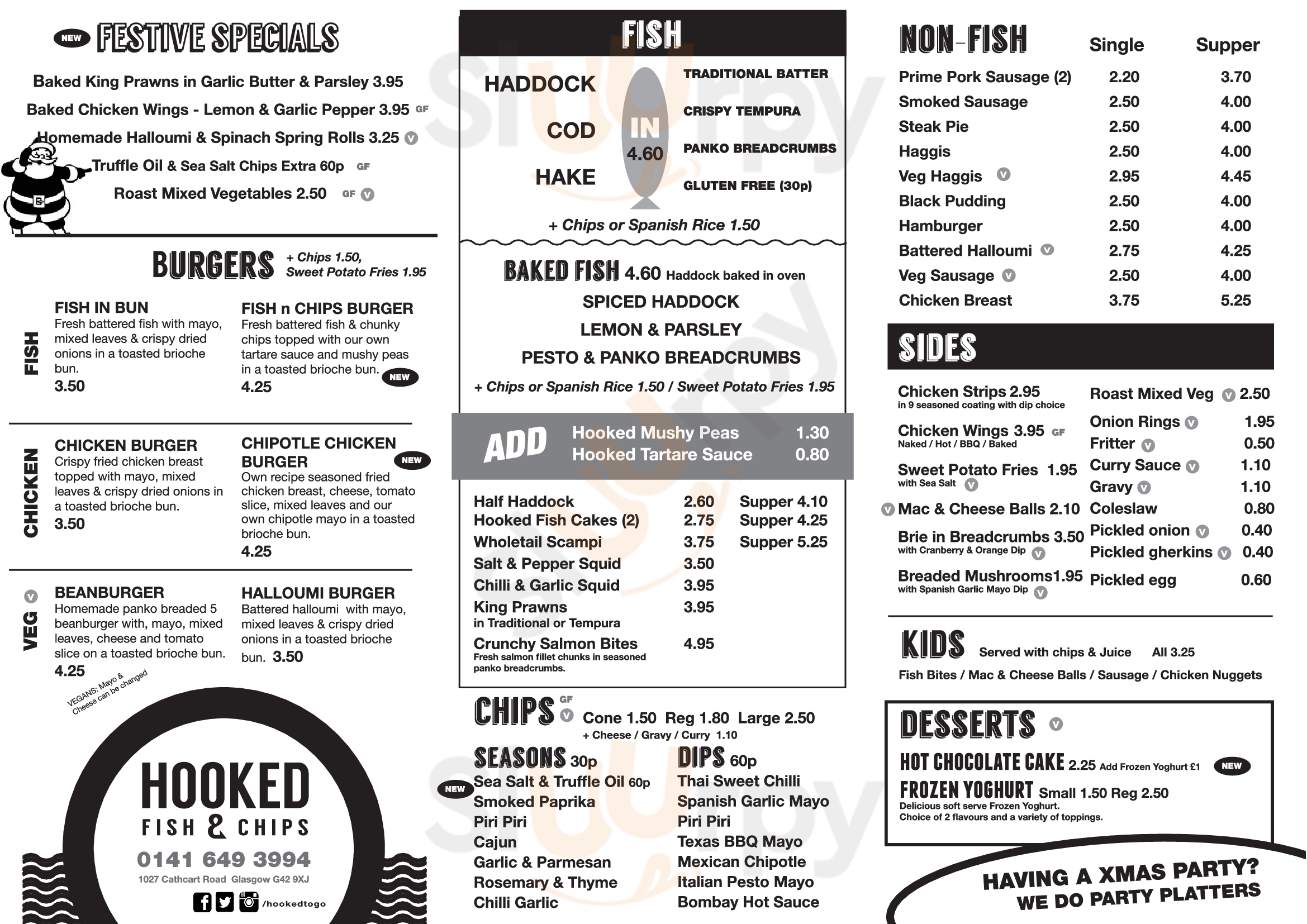 Hooked Fish & Chips Glasgow Menu - 1