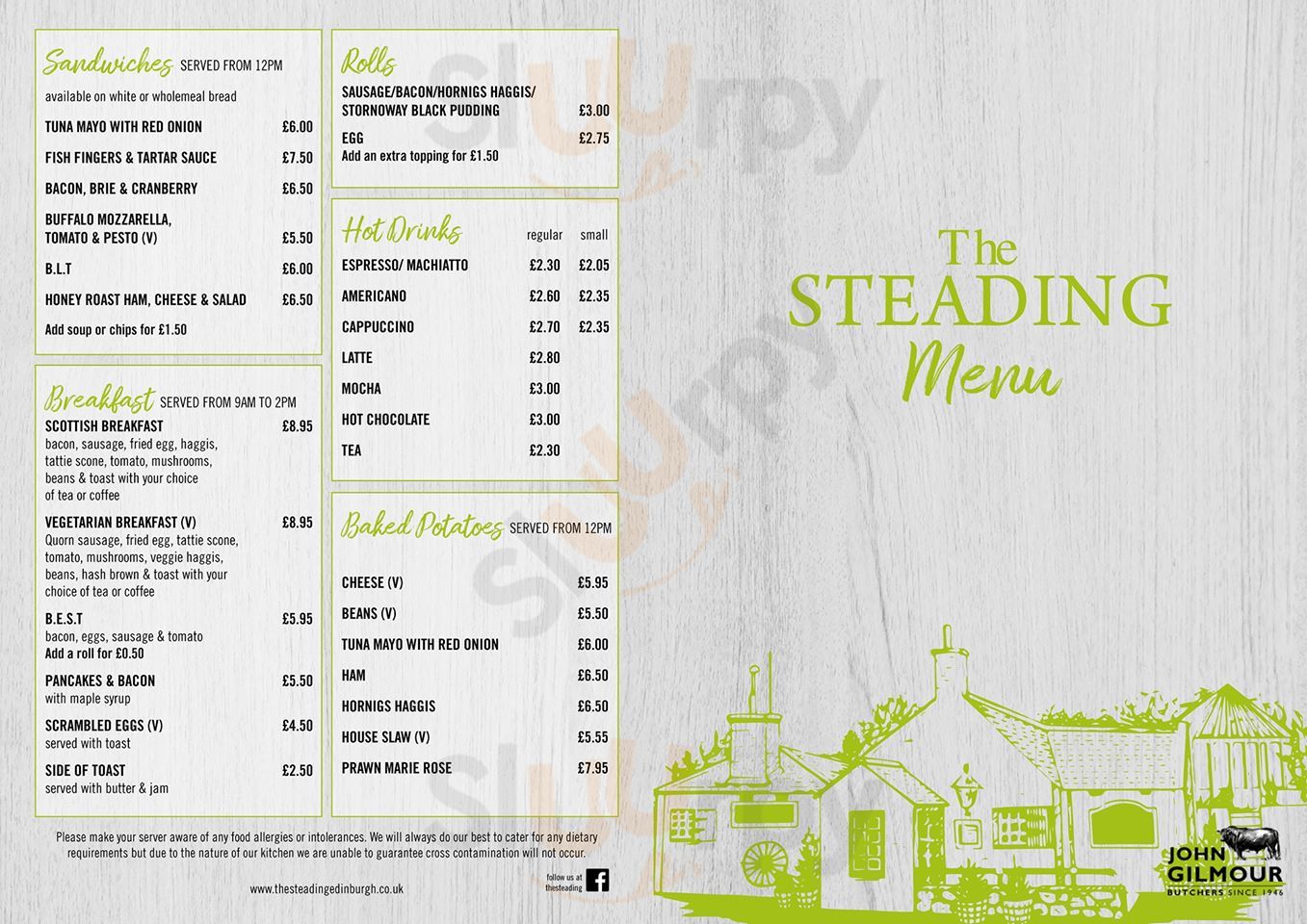 The Steading Edinburgh Menu - 1